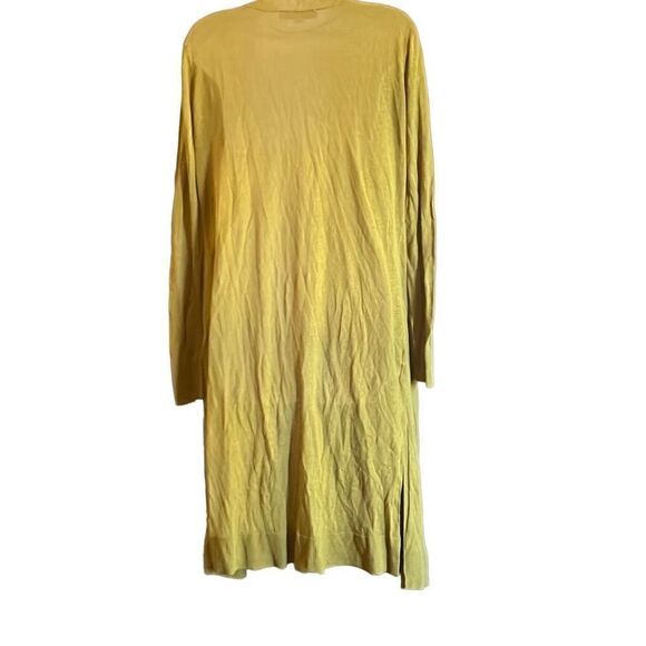 LOFT Womens XS Green Oversized Open Front Pockets Lightweight Tunic Cardigan - Picture 2 of 8